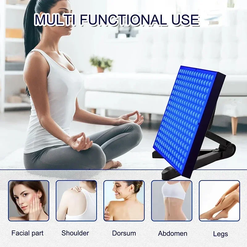 45W Tanning Lamp Solarium with 225PCS Blue Light Adjustable Stand&Foldable Face Tanner Skin UV Tanning Light for Face&Body