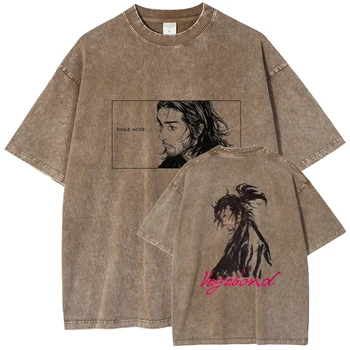 Anime Vagabond Miyamoto Musashi Graphic Tee Men Manga Vintage T-shirts 1