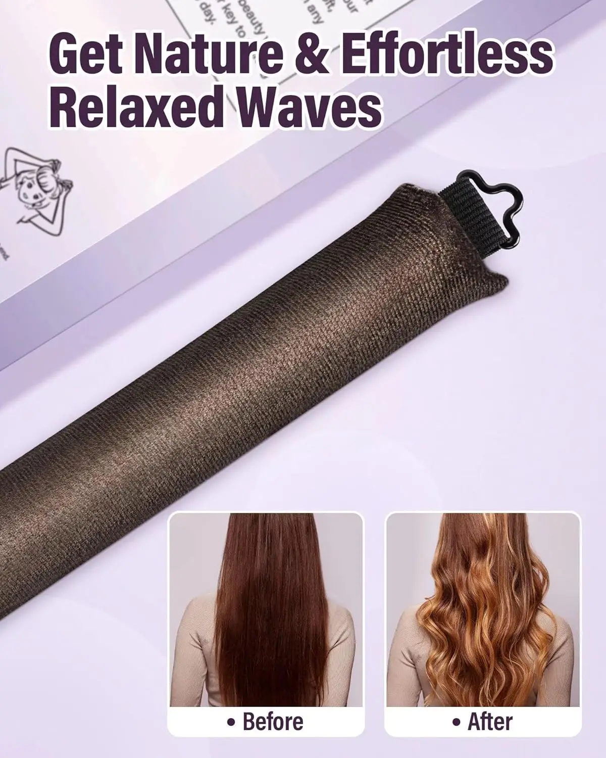 Luxurious Heatless Curling Set with Satin Scarf – Overnight Hair Rollers for Effortless Waves