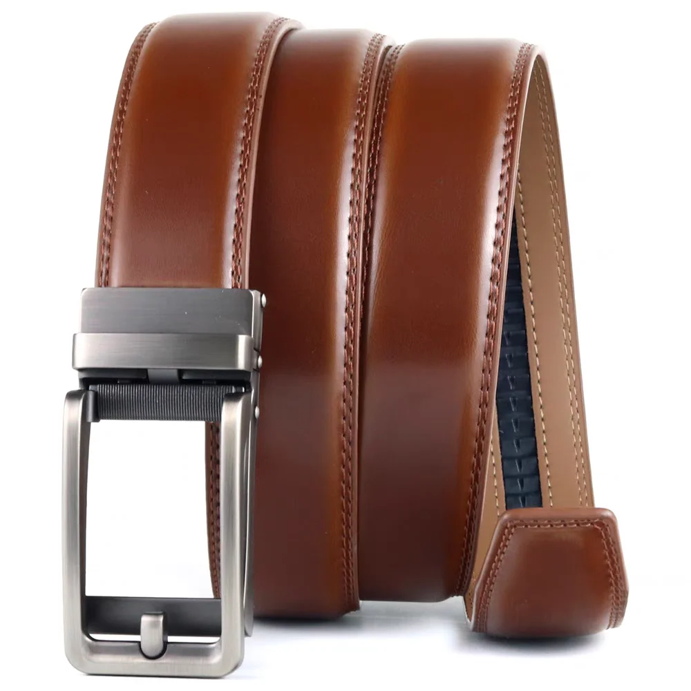 Automatic Leather Ratchet Adjustable Belt for Men