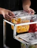 Acrylic transparent GN pans Visible food square pots Exhibition plate tray milk tea shop basin Containers Storage box with rack 4