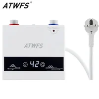 ATWFS เครื่องทําน้ําอุ่นทันที 220V 4600W ไฟฟ้าแบบพกพาเครื่องทําความร้อนสําหรับห้องน้ําน้ําร้อนและ Home KITCHEN เครื่องทําความร้อน 1