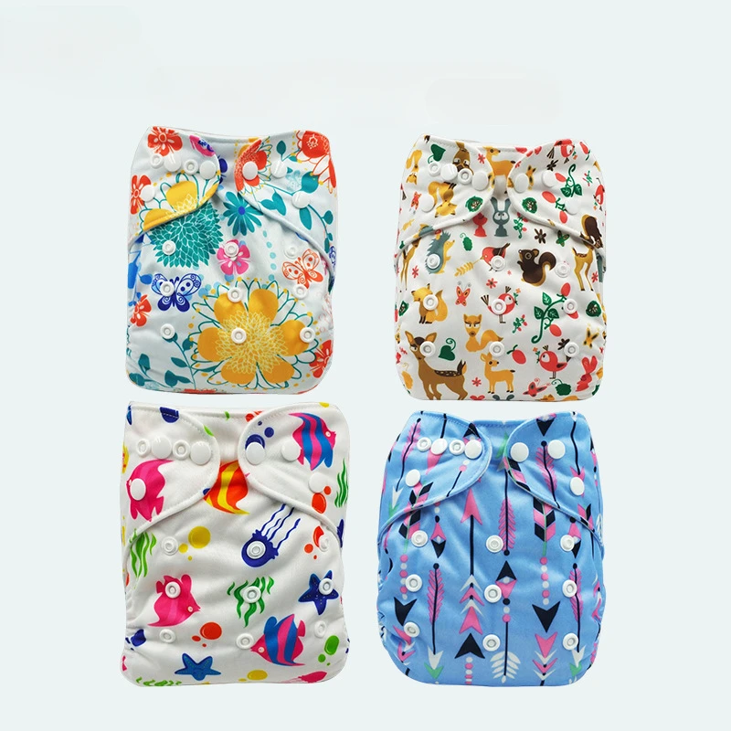 Eco-Friendly Big Cloth Diaper Washable Adjustable Nappies Reusable Cloth Diapers Cover Fit 2-5 Years Baby