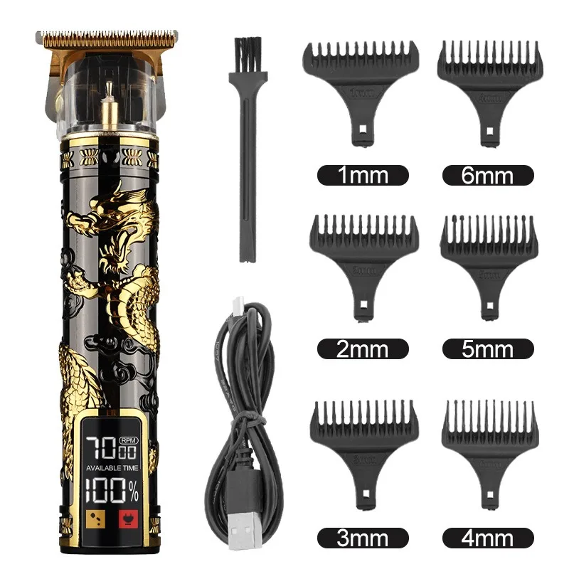 Large screen digital display electric pusher charging type carving haircut cut LCD bald head razor professional hairdresser BEST SELLERS