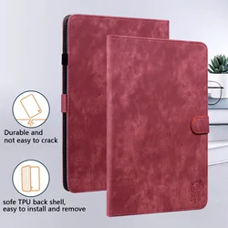 Cute Tiger PU Leather Tablet Cover - Enhanced Protection for HonorPad X7 8.7 2025 (Red)