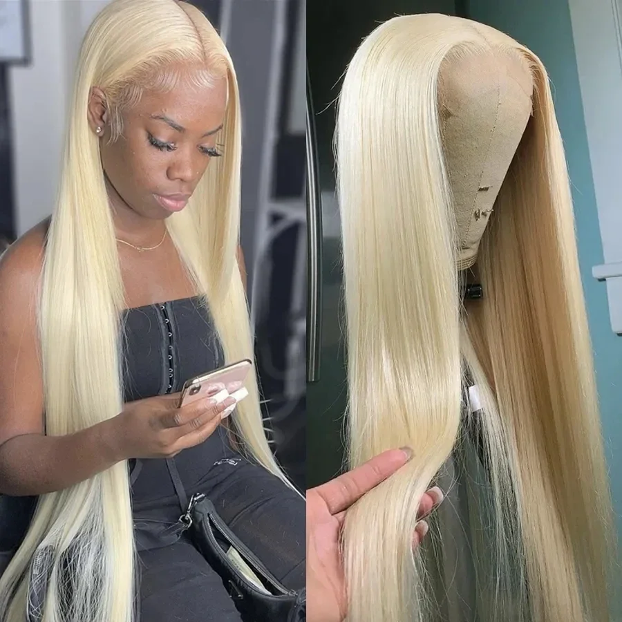 Human Hair Wig 30 Inch 613 Straight Blonde Lace Front 13x6 13x4 Hd Frontal For Women