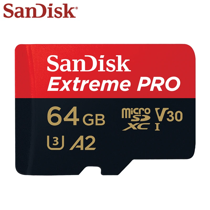 Originale Sandisk A2 Micro Sd Card Ad Alta Velocità 64Gb 128Gb 256Gb V30 U3 Microsdxc Ush-I Scheda Di Memoria Tf Card Per Pc Cellulare
