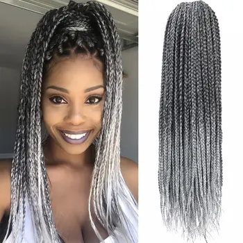 24inch Crochet Box Braids Hair pre looped Goddess Box Braids Crochet Braiding Hair 1/5/9 Packs Crochet Box Braids Synthetic Hair 1