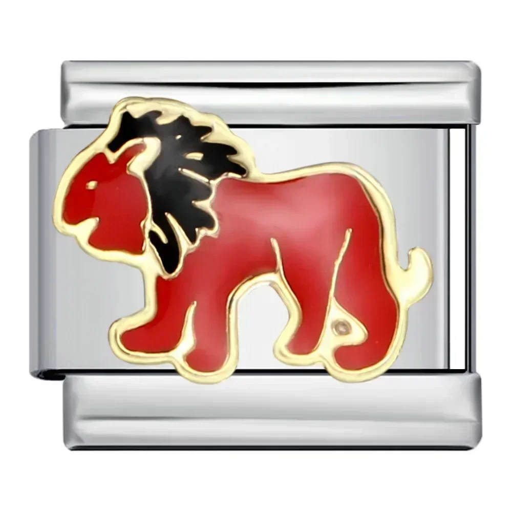 Cute Animals Dragon Cat Dog Italian Charm Links Fit 9mm Accessory Stainless Steel Bracelets For Children Gift DIY Making Beads 5