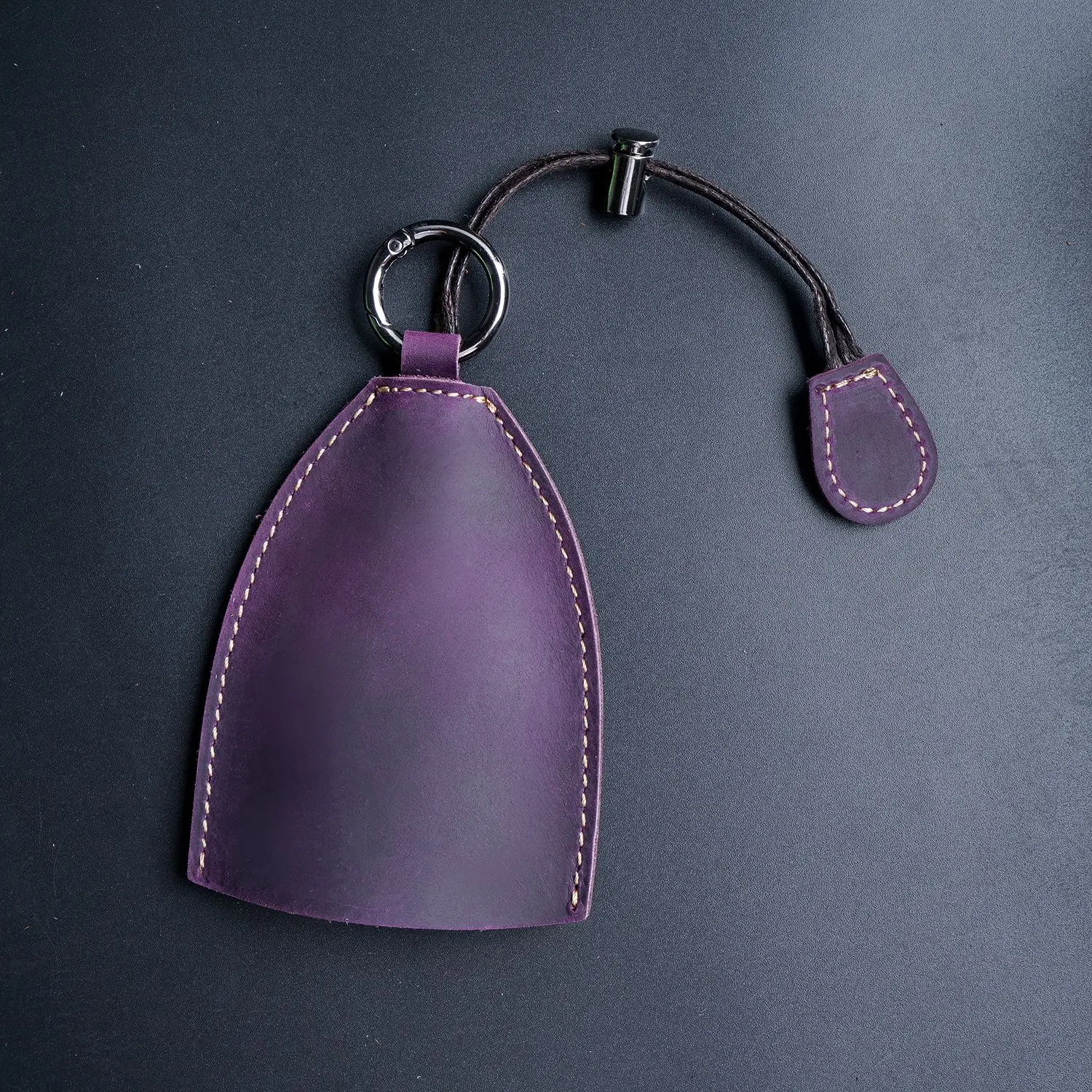 Elegant Genuine Leather Key Holder Case with Key Ring – Handmade Protective Cover