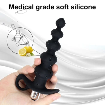 Anal Vibrator Anal Beads Prostate Massage Butt Plug G Spot Stimulator 16 Speed Dildo Vibrators Sex Toys For Men Women Anal Toy 5