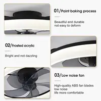 Jelena moderne ventilateur de plafond lumière 50CM rond silencieux LED ventilateur de plafond à intensité variable avec télécommande chambre étude salle à manger décor 7