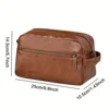 Men Business Travel Wash Toiletry Bag Waterproof PU Leather Bathroom Shaving Tools Organizer Bag Makeup Pouch Women Cosmetic Bag 5
