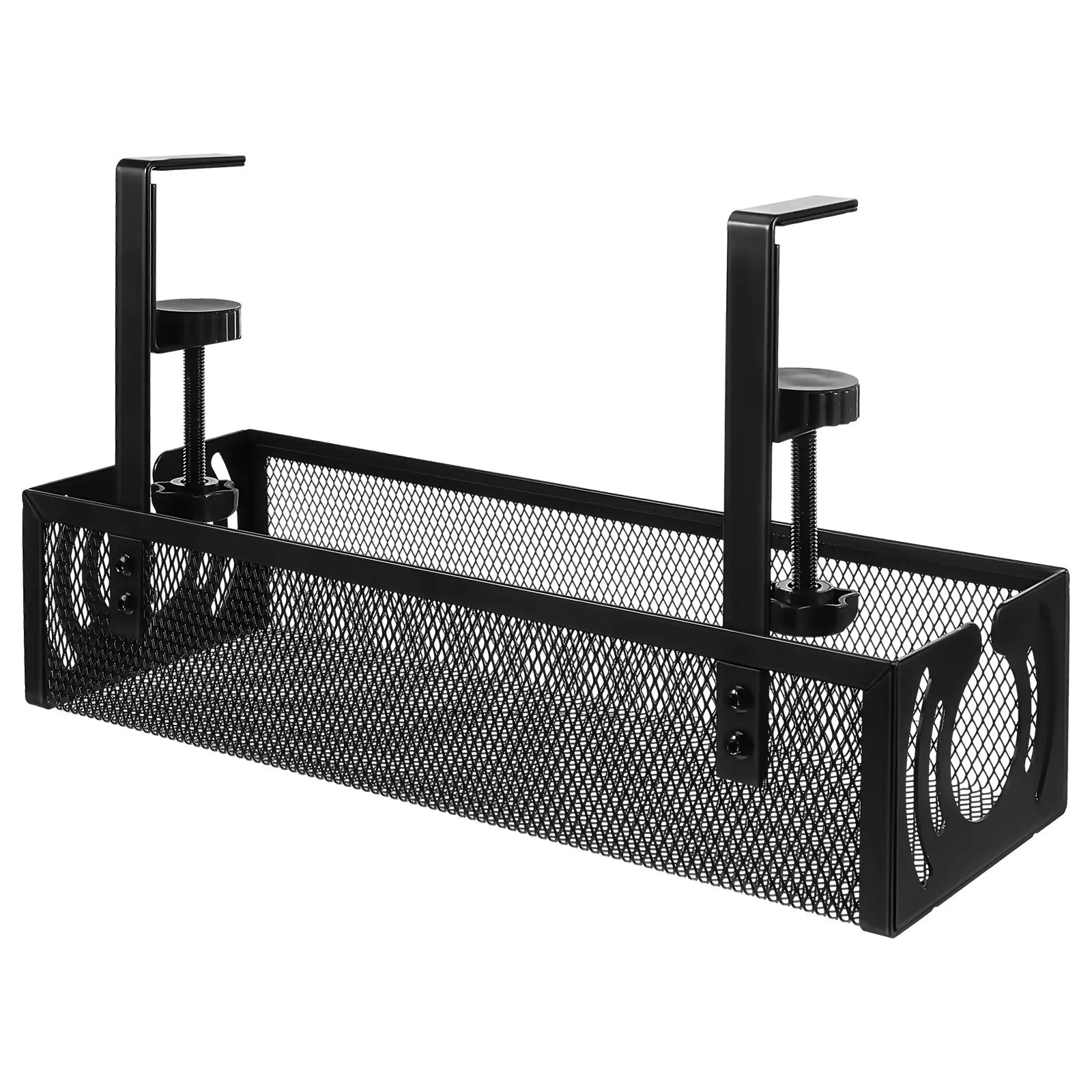 1세트 책상 아래 케이블 정리 트레이 클램프형 와이어 정리대 미끄럼 방지 조절 가능 사무실 가정용 게임용 책상 코드 보관함