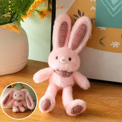 Colorful Kawaii Rabbit Plush Toy - Soft and Cuddly Bunny Doll Gift (Pink)