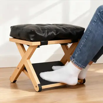 Poggiapiedi in Legno per Scrivania, Doppio Strato Antiscivolo, Ergonomico, per Casa, Dormitorio, Ufficio, Appartamento, Studio
