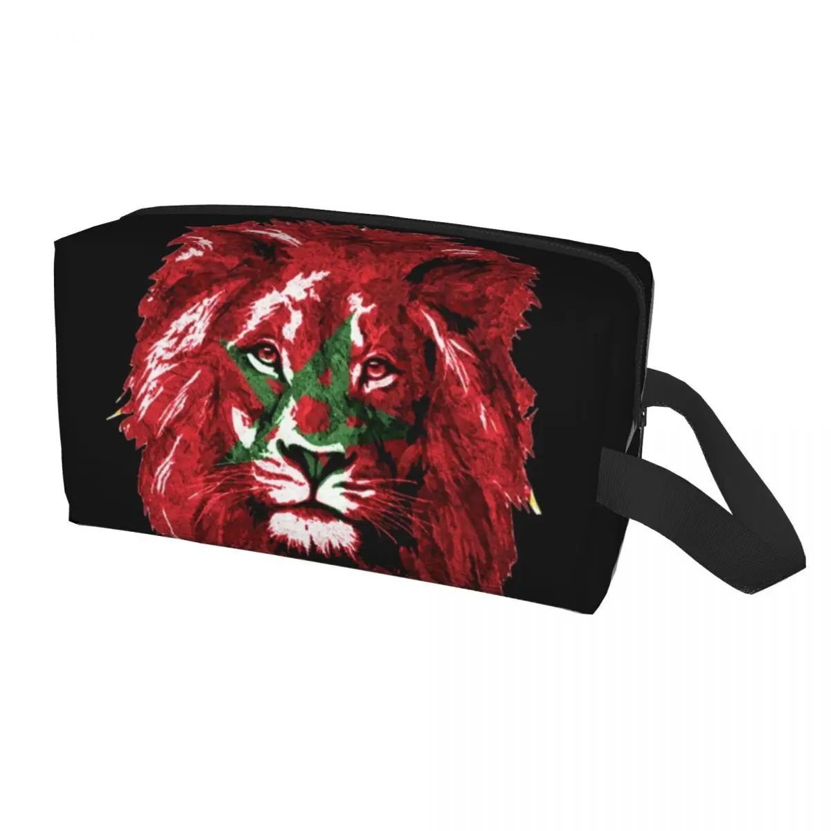 

Travel Morocco Lion Moroccan Flag Toiletry Bag Fashion Cosmetic Makeup Organizer for Women Beauty Storage Dopp Kit Case
