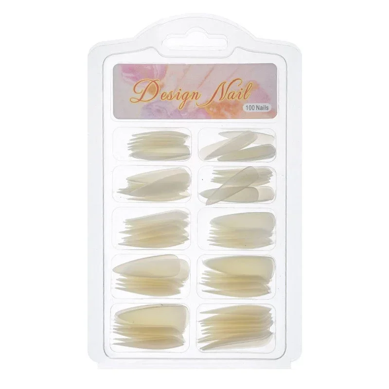 100pcs/box Natural Transparent Seamless Fake Nails Full Coverage Tips T-shaped For fake nails,false nails,nail tips,false nail tips
