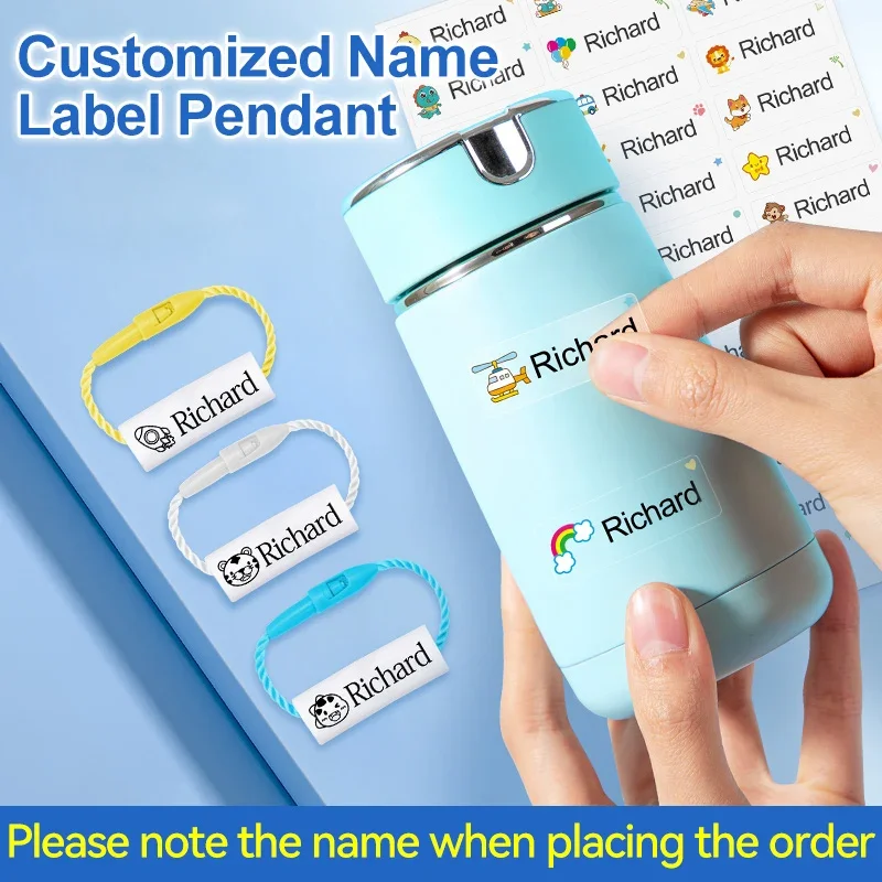Decorative Labels Stickers 24pcs Waterproof Baby Name Stickers Tag Rope Children's Clothing Shoes Schoolbag Cup Labels Pendant