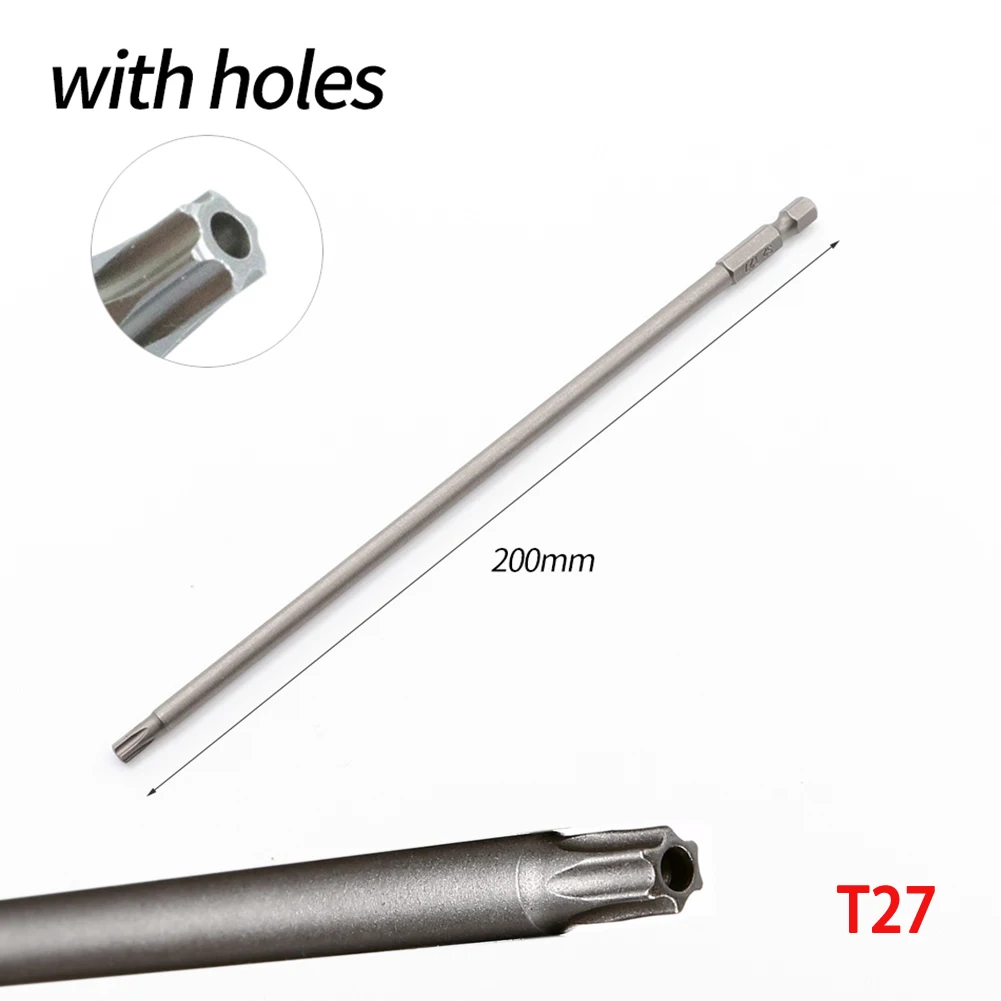 1PC 200mm 7,78In Hohl Torx-schraubendreher Bit Hex Schaft T8/10/15/20/25/27/30/40 Werkzeug Für Exakte Schraube Unscrew Schraubendreher Bits – Detail 22