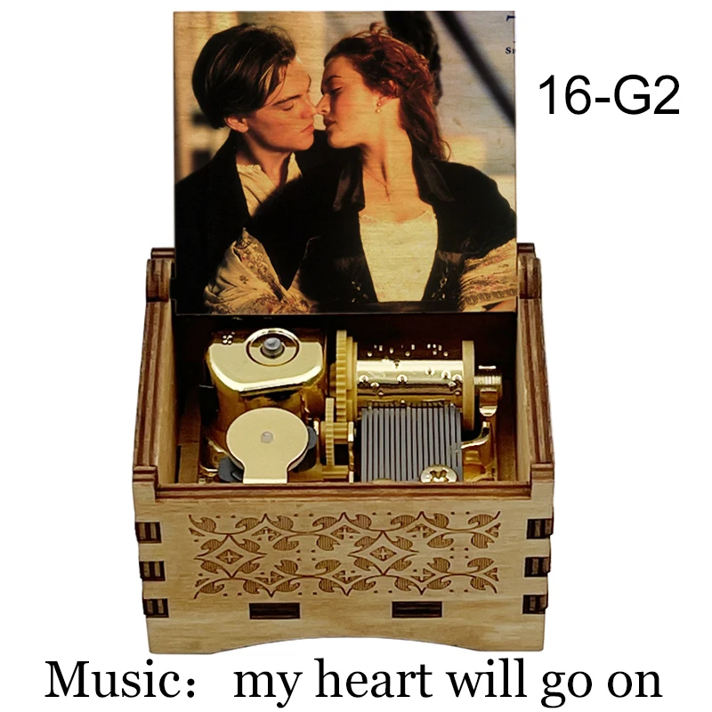 Titanic Movie My Heart Will Go On Music Box Golden Mechanical Wooden Love Musical Box Romantic Wife Girlfriend Birthday Presents 3