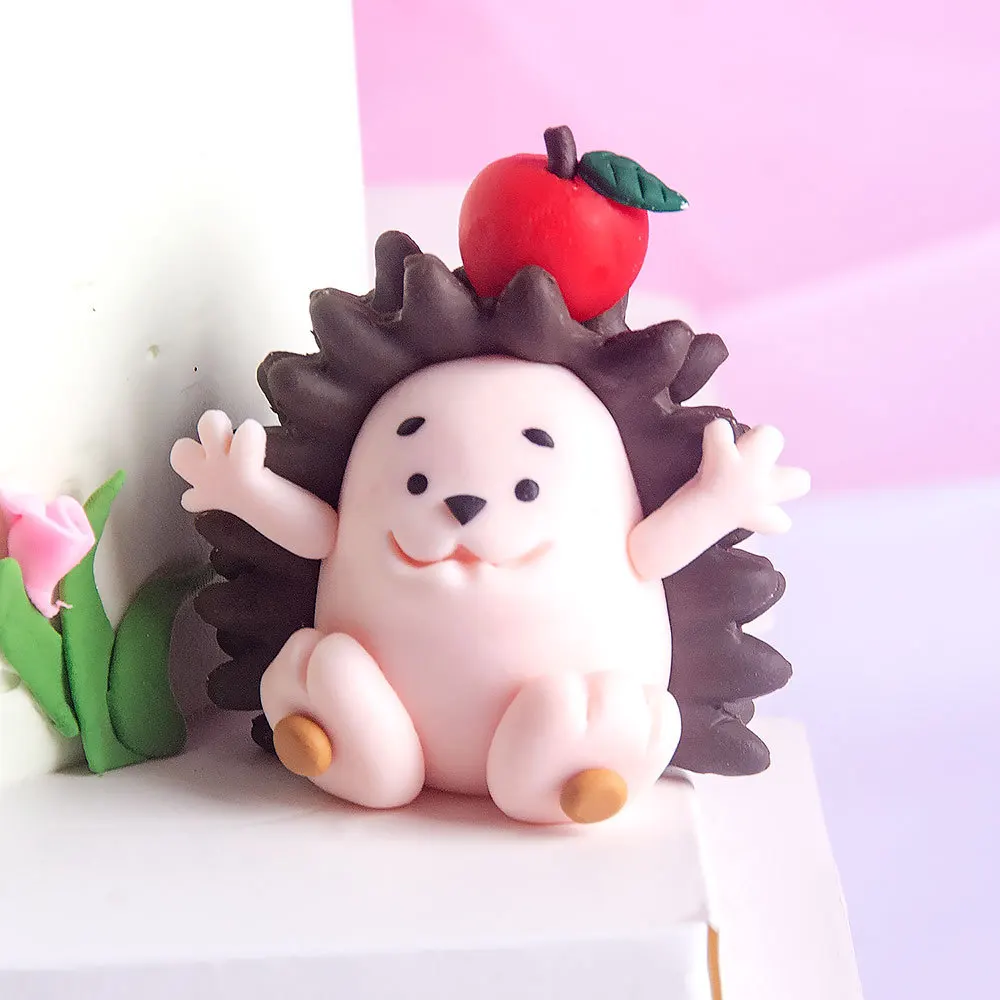 Cake Topper Cartoon Woodland Animal Cake Topper Cute Soft Pottery Forest Jungle Safari Dinosaur Cupcake Decor 1st Birthday Party Favor