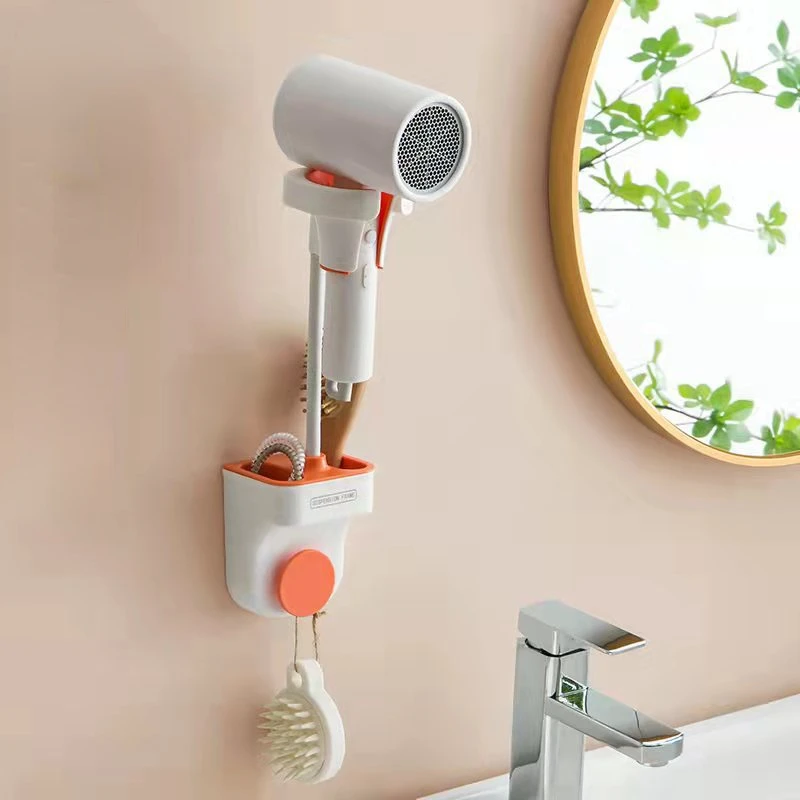 

Universal Hands Free Standing Hair Dryer Rack 360 Degree Rotation Shower Holder Bathroom Shelves Wall Mounted Storage Rack