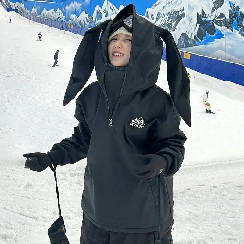 

Men Women Winter Ski Jackets Rabbit Ear Snowboard Warm Waterproof Windproof Jacket Skiing Snowboarding Sports Coats