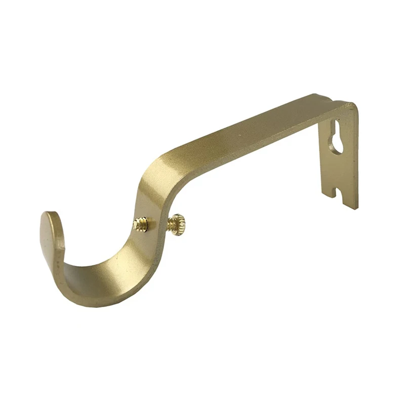 A Pack of 2 PCS Curtain Rod Bracket-Gold & Black Roman Rod Bracket-Curtain Accessories, Single Support