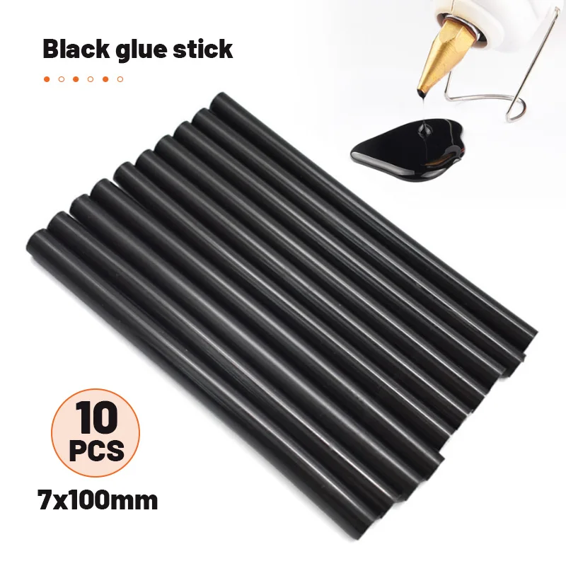 10/20/50Pcs 7x100mm Black Hot Melt Glue Sticks For Glue Gun Auto Repair Tools Car Dent Paintless Removal Hand DIY Repair Tool