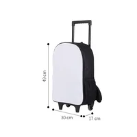 Portable Trolley School Bag Sublimation Blank Wheeled Schoolbag Student Book Bag Travel Storage Bags For Heat Transfer Print 2