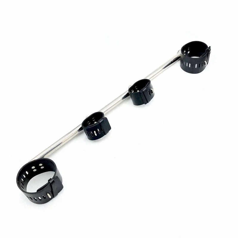 Sex Toys Sex Handcuffs Metal Steel Spreader Bar BDSM Bondage Sexy PU Leather Wrist Handcuffs Ankle Cuffs With Lock Restraint Slave Cosplay Erotic Game
