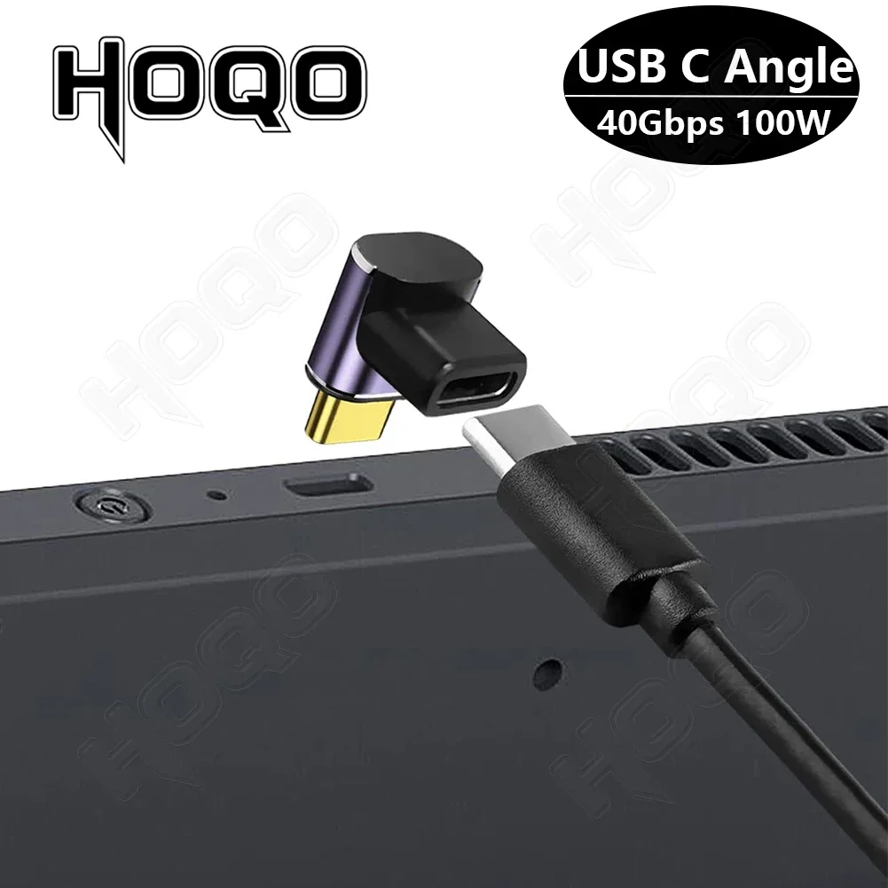 40gbps usb c angle 90 degree adapter USB-C Extender Right Angle PD 100W Fast Charging for MacBook pro Steam Deck Switch Laptop