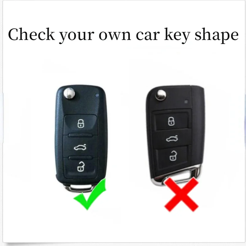 Zinc Alloy Metal Car Flip Key Fob Case Cover For VW Volkswagen Golf Bora Jetta Scirocco Tiguan Polo Skoda Octavia Superb Key Case Key Case Cover Car Key Shell Flip Key Fob Shell
