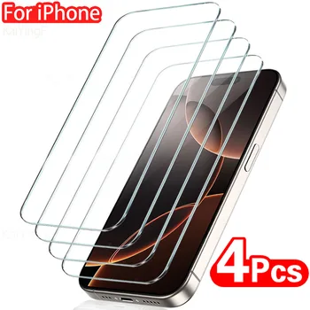 4 pezzi copertura completa in vetro temperato per iPhone 17 16 15 14 13 12 11 Pro Max Mini protezione schermo per iPhone 7 8 Plus X XS XR vetro