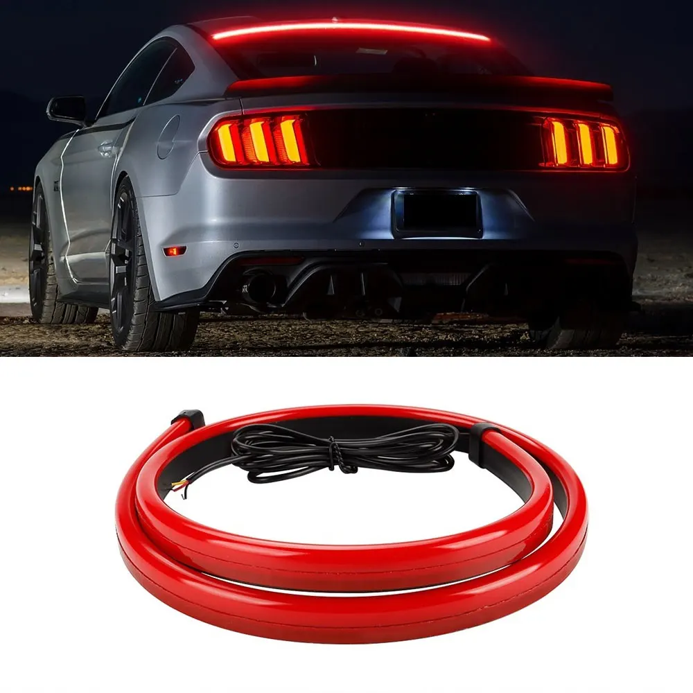 

Flexible Car Trunk Tail Brake Lights Waterproof 12V LED Strip High Rear Additional Brake Light Car Turn Signal Running Stop Lamp