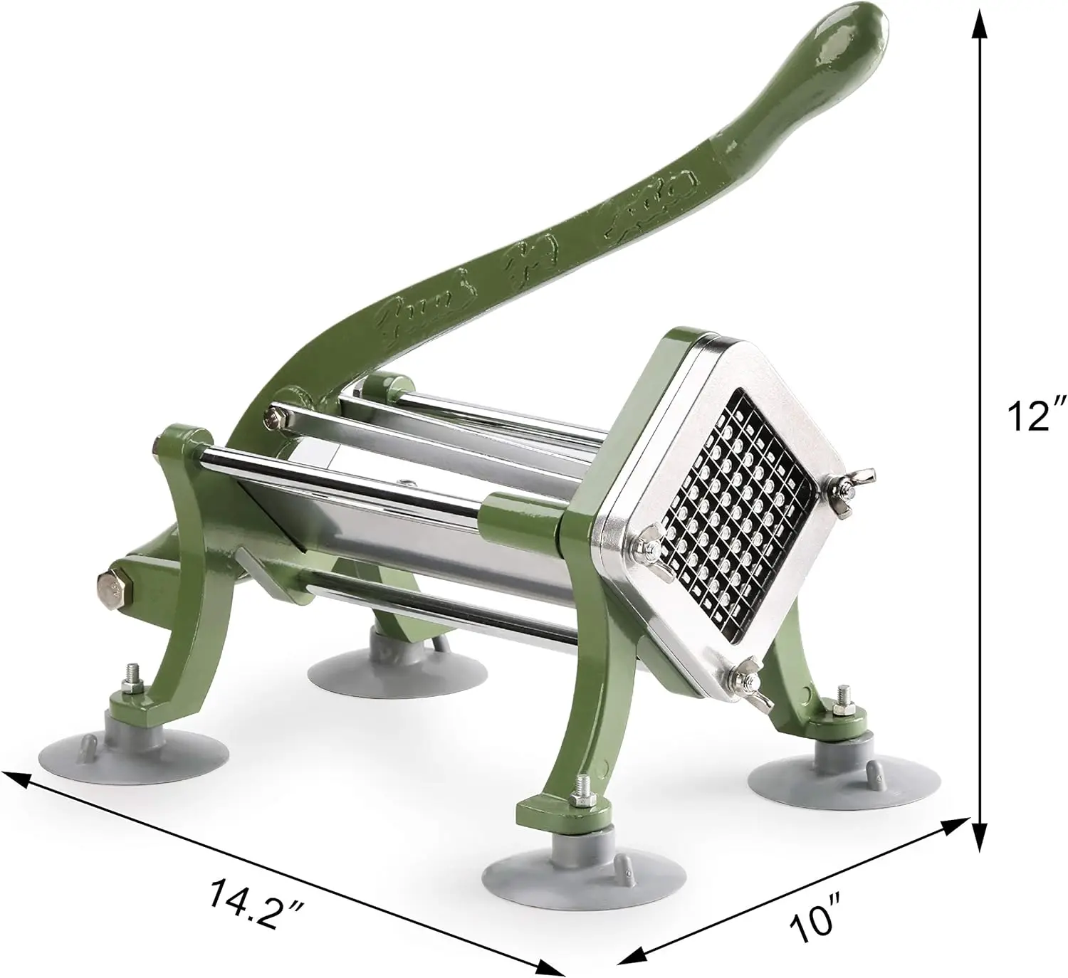 Star Foodservice 42306 Commercial Grade French Fry Cutter with Suction Feet, 3/8", Green 2