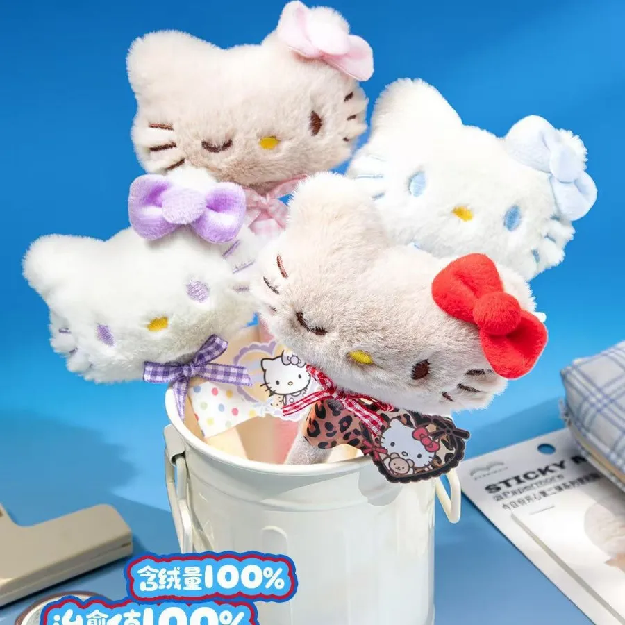 카와이 산리오 헬로 키티 플러시 인형 펜 크리 에이 티브 블랙 볼펜 귀여운 애니메이션 문구 학생 학교 용품 소녀 선물