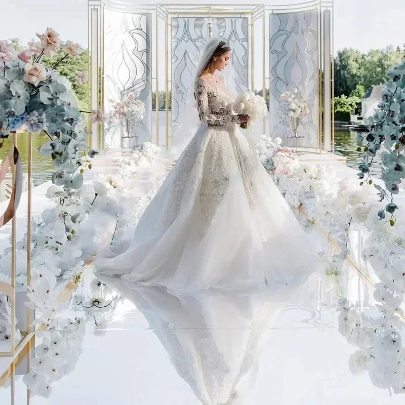 Mirror Wedding Carpet 10M/32.8FT White Mirror Surface Background Decoration White Paper T-stage Show Stage Carpet