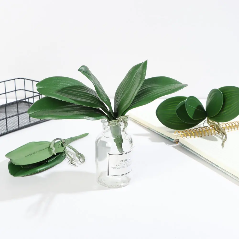 Artificial Plastic Green Orchid Leaves for Home Party Decoration