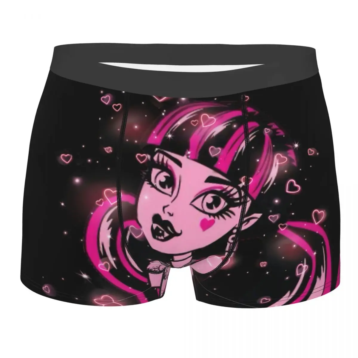 

Draculaura Black And Pink Men Boxer Briefs Underwear Monster High Doll Highly Breathable Top Quality Sexy Shorts Gift Idea