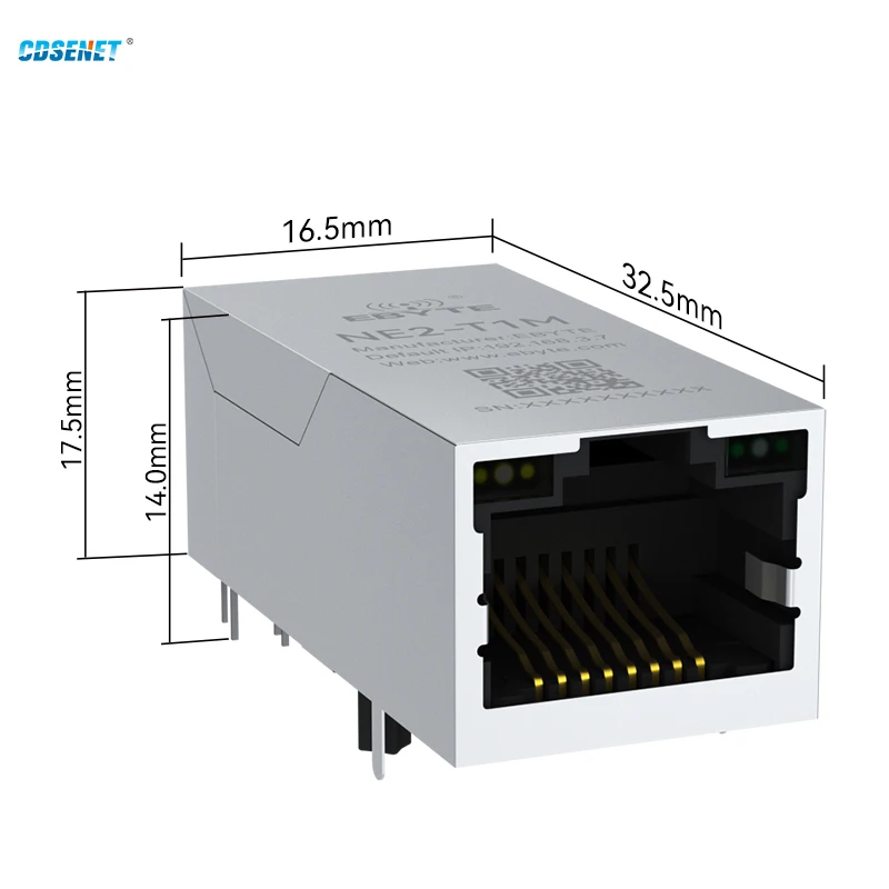 TTL Serial to RJ45 Ethernet Super Netword Port CDSENET NE2-T1M 2 way Small Size Bulid in PHY Fit PCB Board Modbus TCP to RTU serial ethernet module