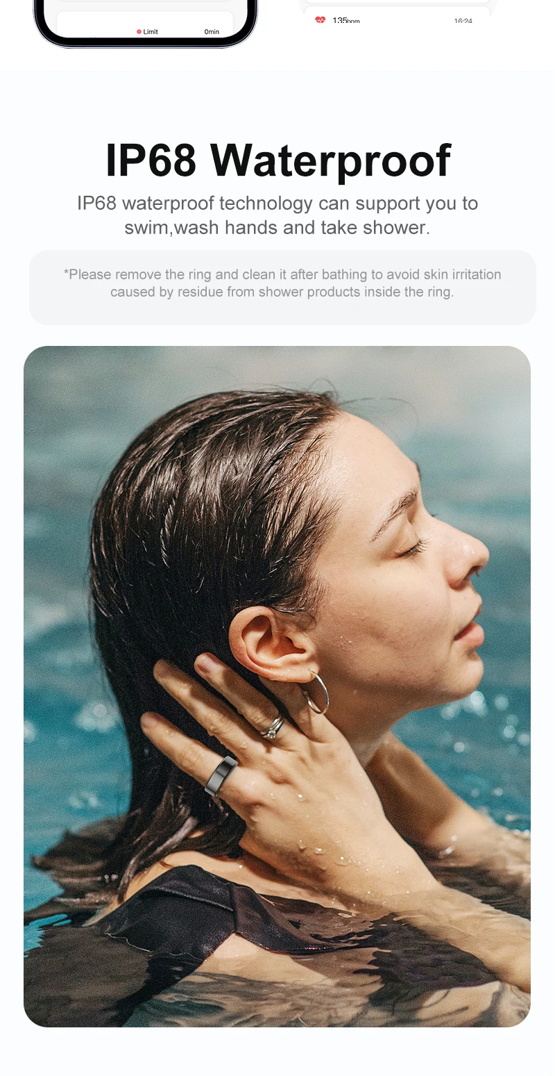 R02 Smart Ring Sensor Men Women Charging Case Health Monitor Sleep Exercise Records Step IP68 Waterproof Fashion Finger Rings