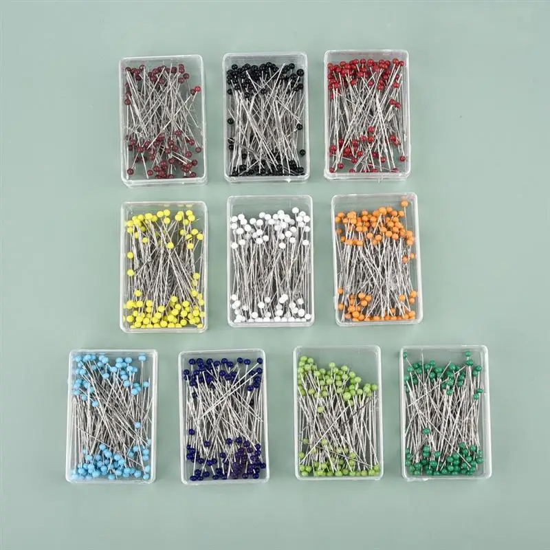 100Pcs Color Round Head Sewing Pins 38mm Glass Ball Head Positioning Pins DIY Dressmaking Jewelry Deco Sewing Accessories