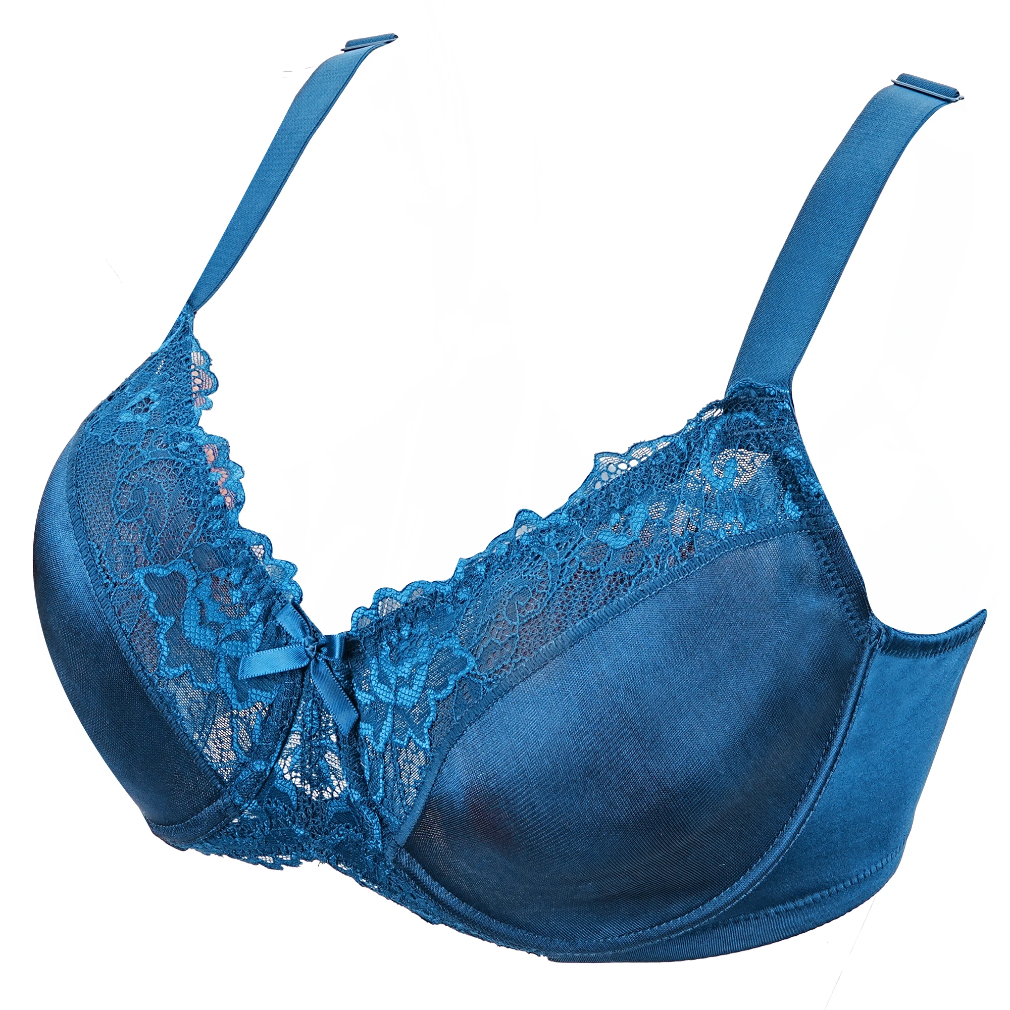Sheroine Plus Size Floral Lace Underwire Bra, Minimizer Full Coverage Non Padded Cup for Everyday Support & Comfortable Wear