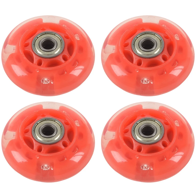 

2 Pair 8Mm Dia 608ZZ Bearing Inline Scooter Skating Skate Wheel Red