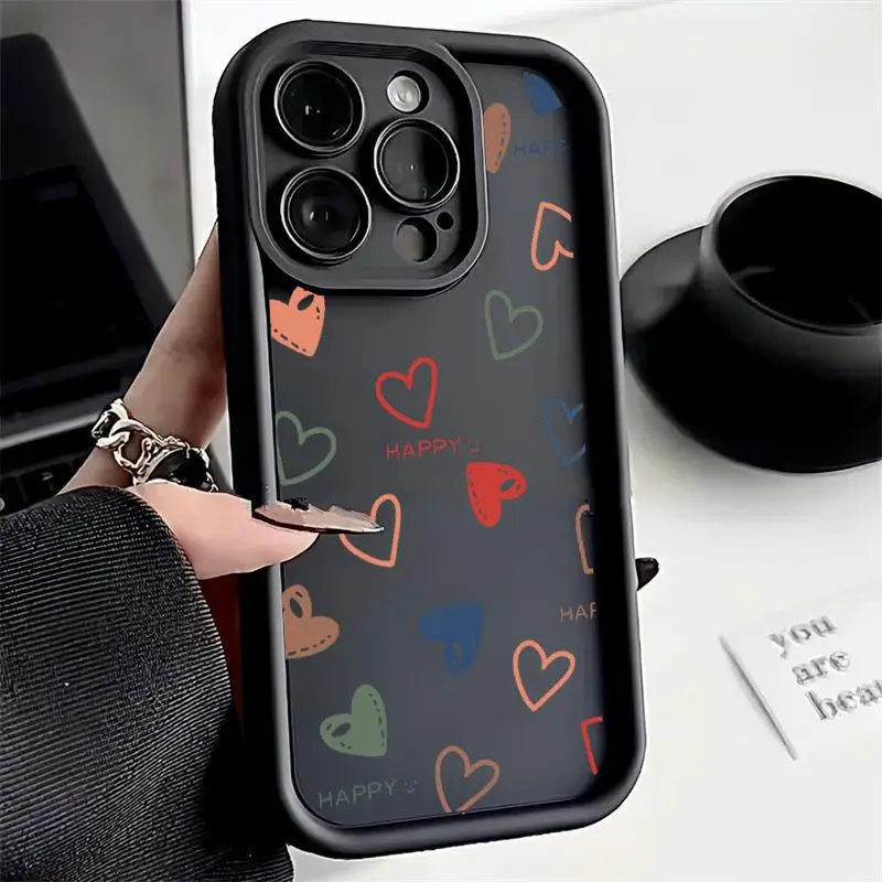 Fashion Love Heart Soft Plating Silicone Cellphone Case