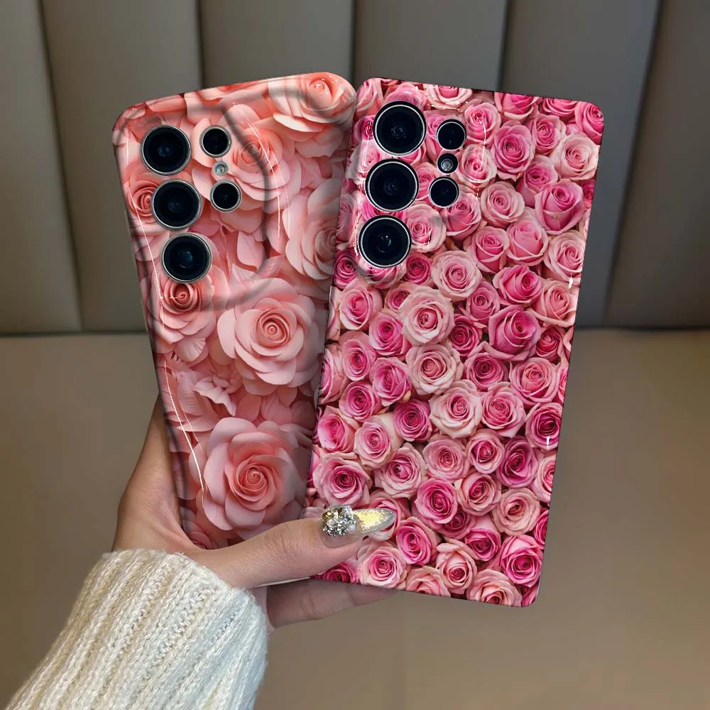 Elegant Pink Rose Wave Oil Phone Case Cover by Feilin
