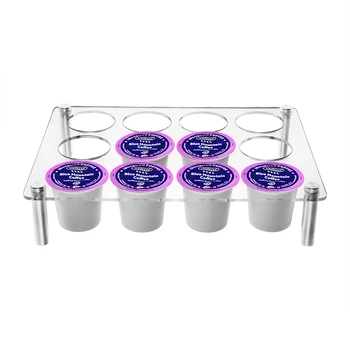 Porta capsule di caffè in acrilico piatto a 12 slot, ottimo per l'uso sul cassetto del controsoffitto, compatibile con Keurig K-Cups 1