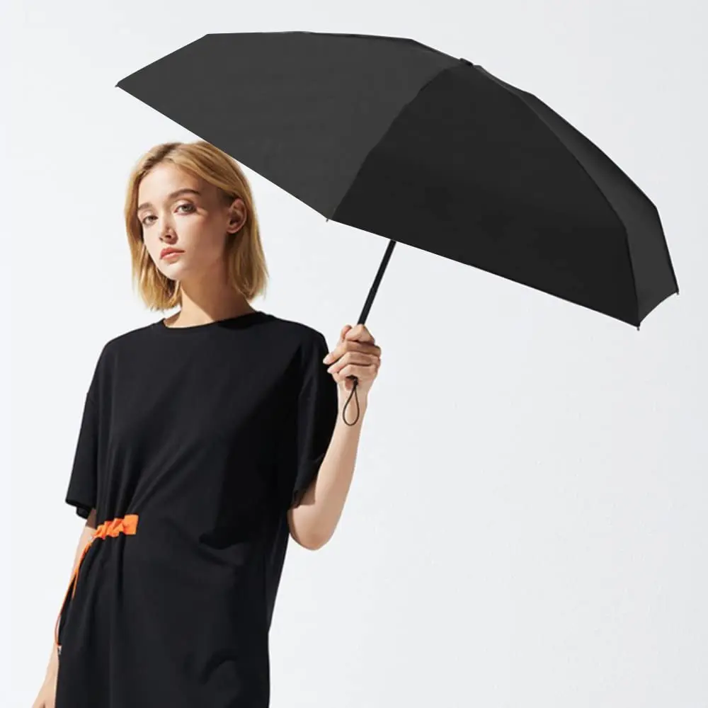 Mini Travel Sun Umbrella for Purse With Case Small Compact UV Umbrella for Sun and Rain Lightweight Portable Windproof Parasol